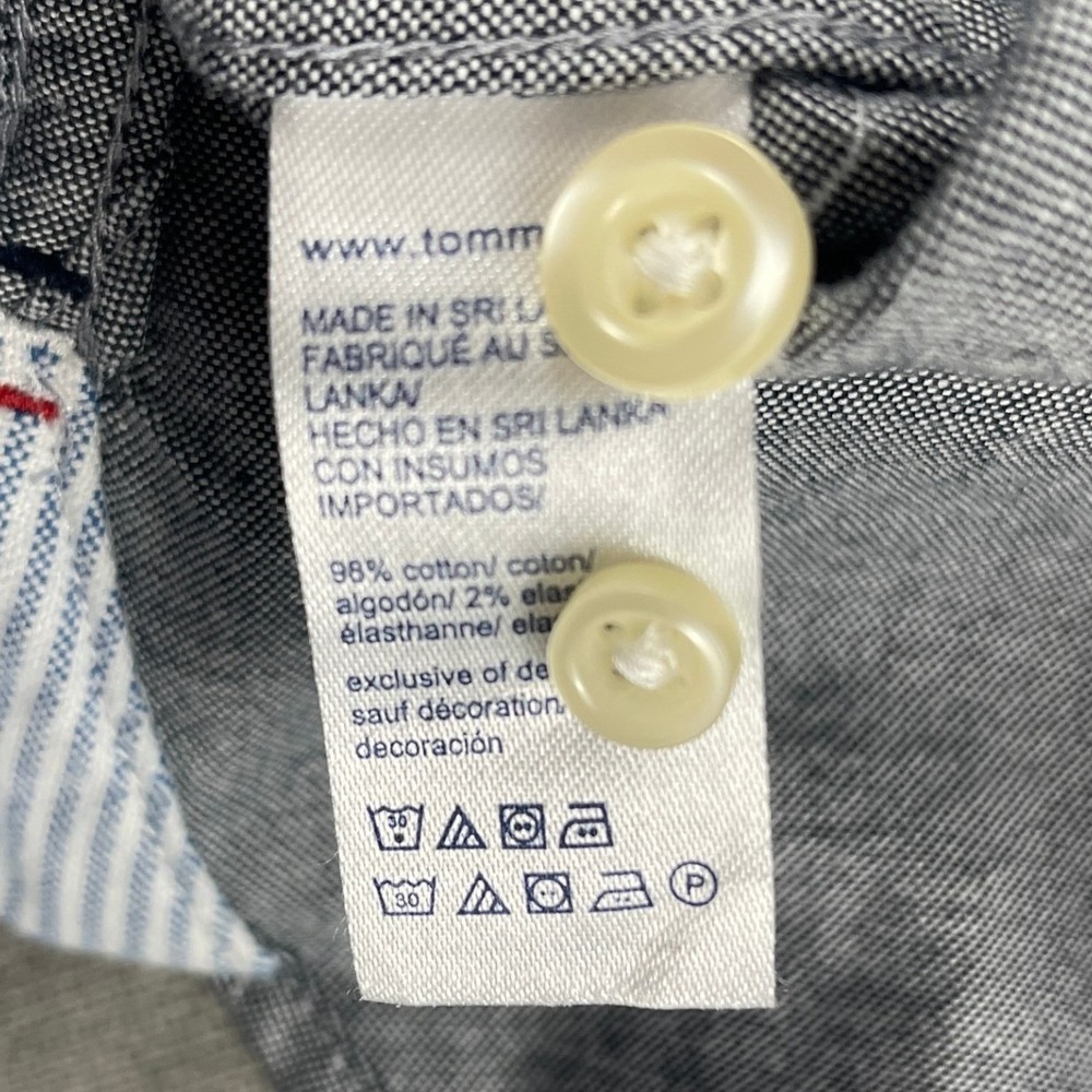 Tommy Hilfiger Mens XXL Grey Short Sleeve Button Down Regular Fit Stretch Shirt - Picture 6 of 7